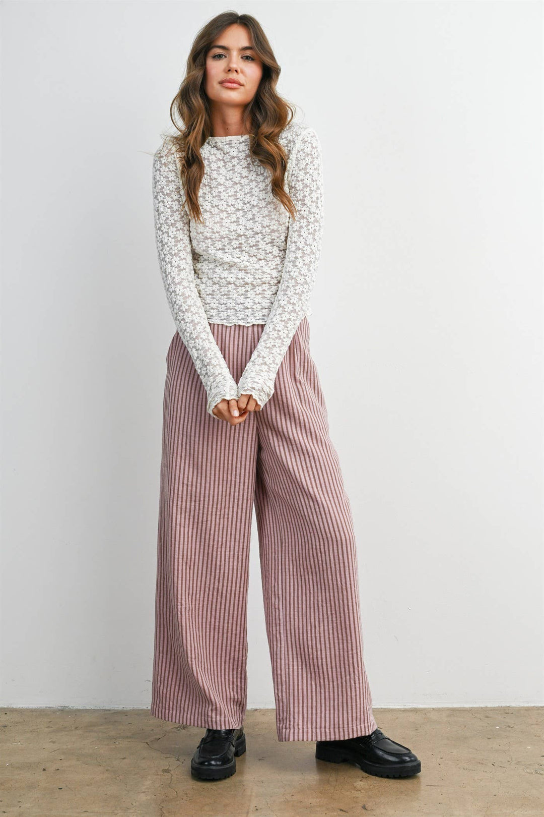 Shellie Textured Long Sleeve Top- Ivory or Black
