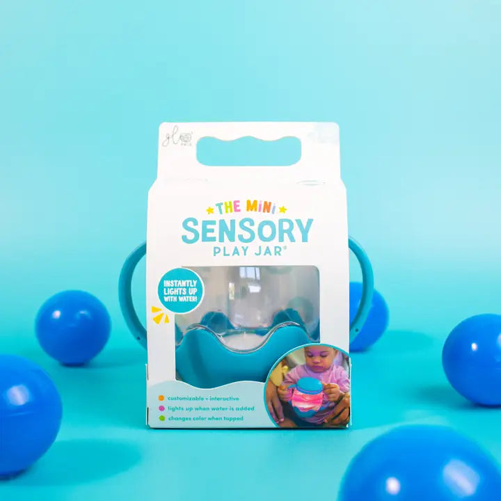 Mini Sensory Jar and Silicone Fun Filler Bundle - Blue