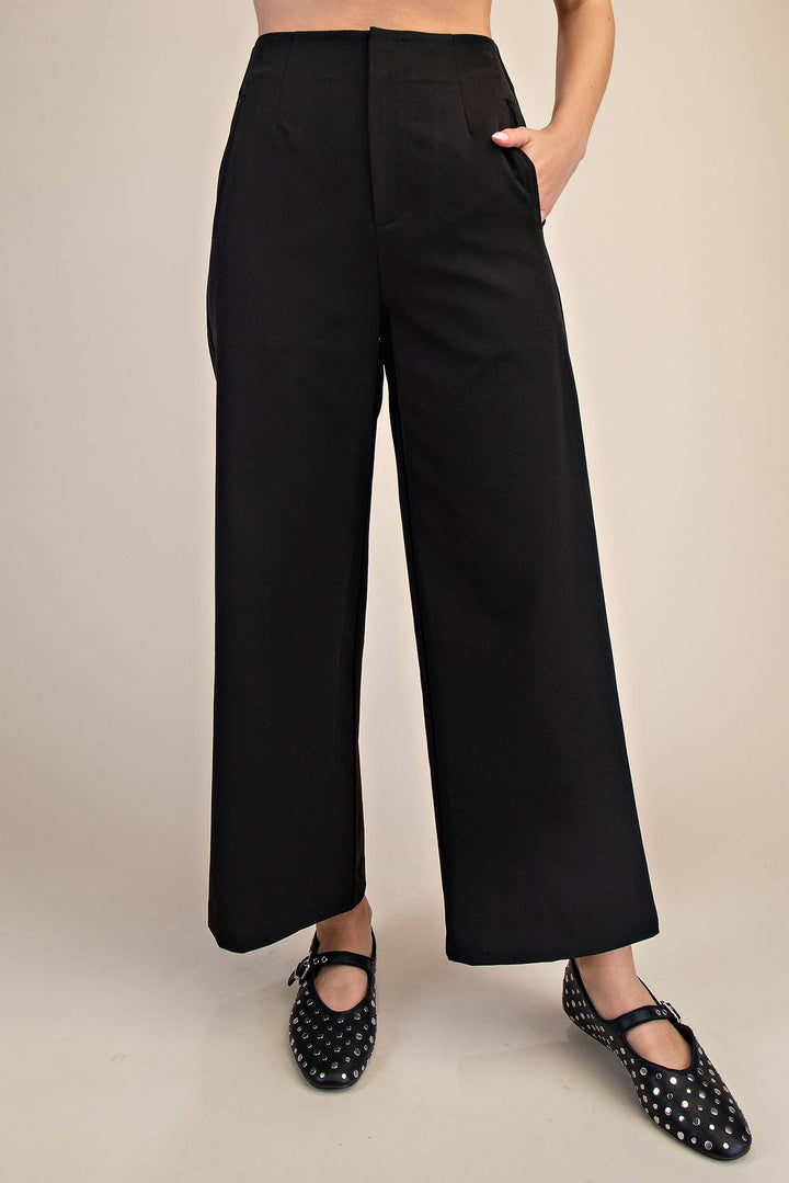 Blair High Waist Wide Pants- Black