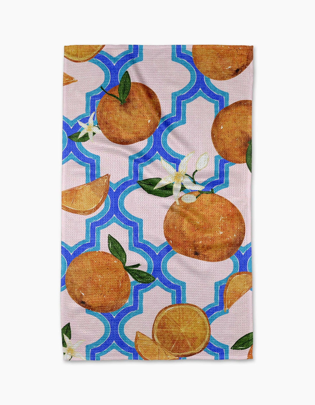 Geometry: Orange Trellis Tea Towel - Pine & Moss