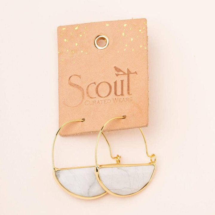 Stone Prism Hoop - Blue Howlite/Gold - Pine & Moss