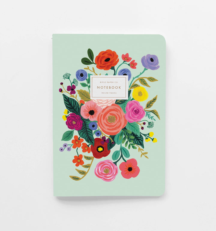 Assorted Set of 3 Garden Party Notebooks - Pine & Moss