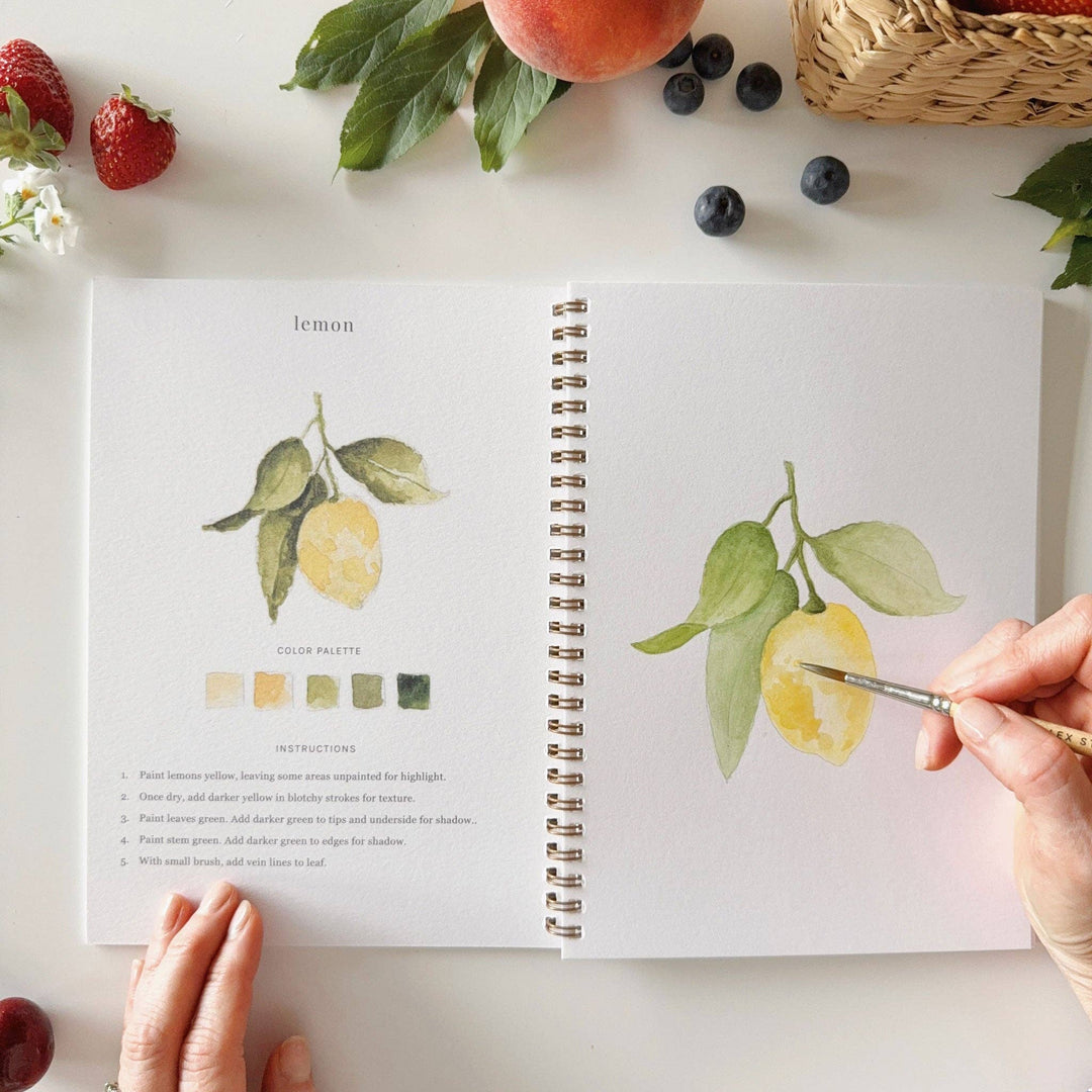 Emily Lex Studios: Fruit watercolor workbook - Pine &amp; Moss