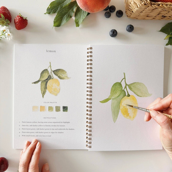 Emily Lex Studios: Fruit watercolor workbook - Pine &amp; Moss