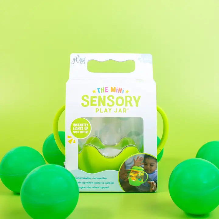 Mini Sensory Jar and Silicone Fun Filler Bundle - Green
