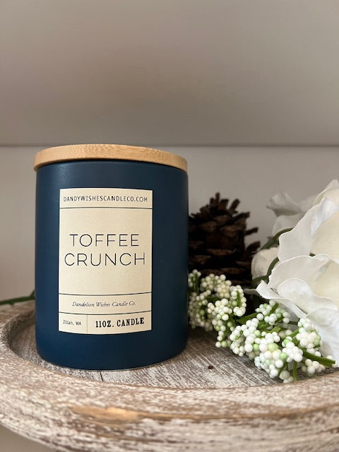 Denim Color Ceramic Jar Candle- Toffee Crunch