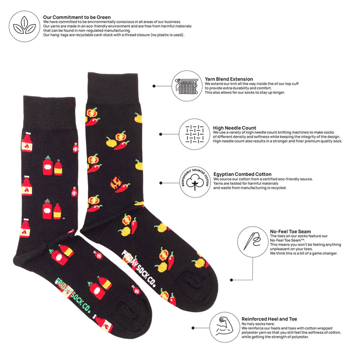 Men's Hot Sauce Socks: Men's 7 - 12