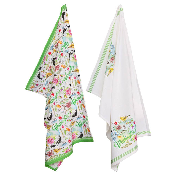 WA Washington State Collection 28" Cotton Tea Towels Set/2