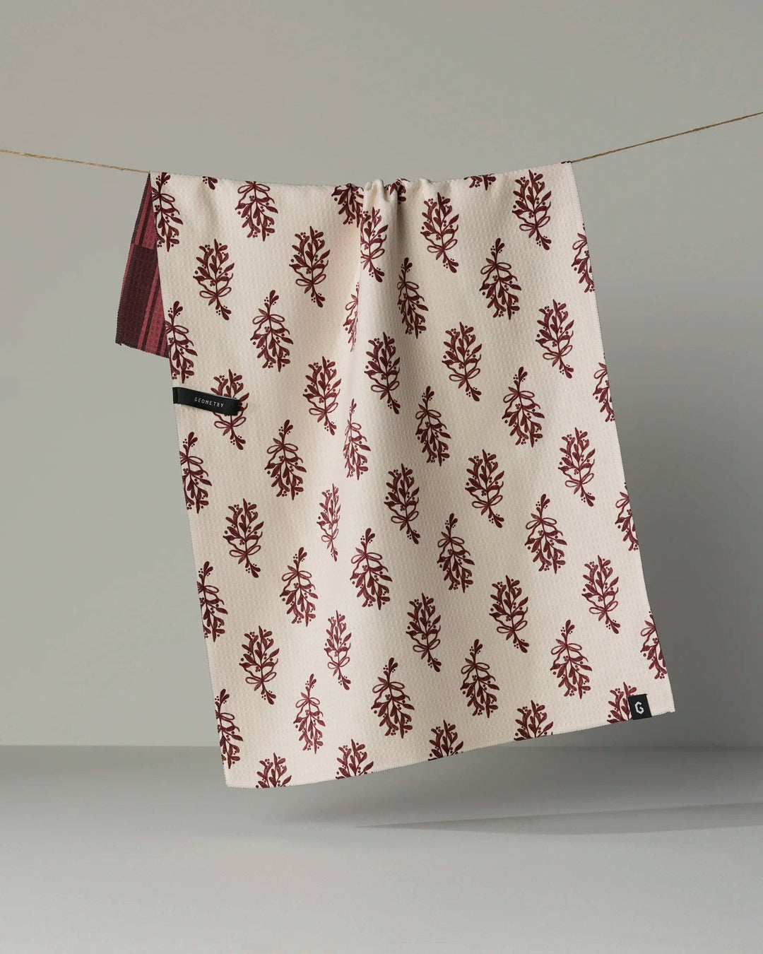 Geometry Festive Cranberry Luxe Kitchen Towel