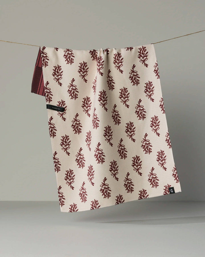 Geometry Festive Cranberry Luxe Kitchen Towel