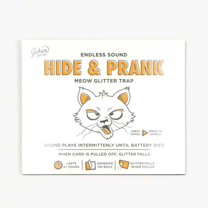Joker Greeting- Hide & Prank Intermittent Meowy Glitter Trap - Pine & Moss