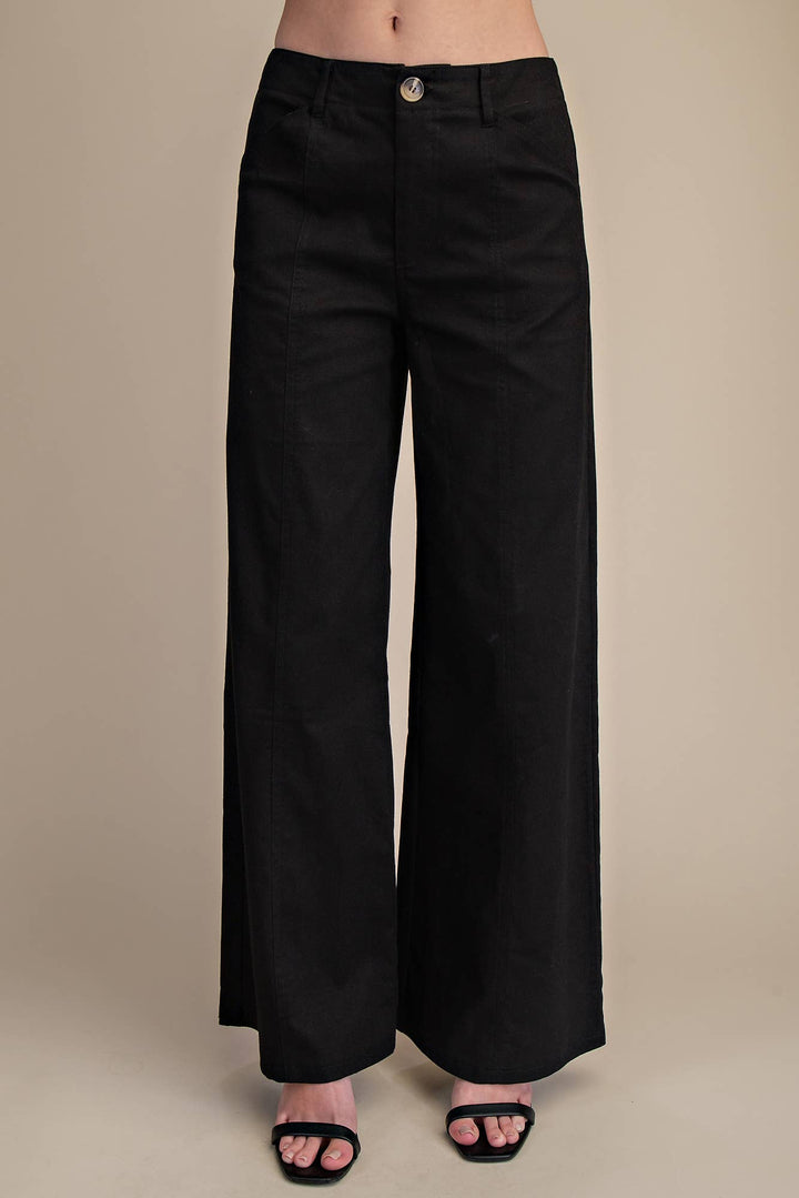 Sloane Wide Leg Pants- Black - Pine & Moss