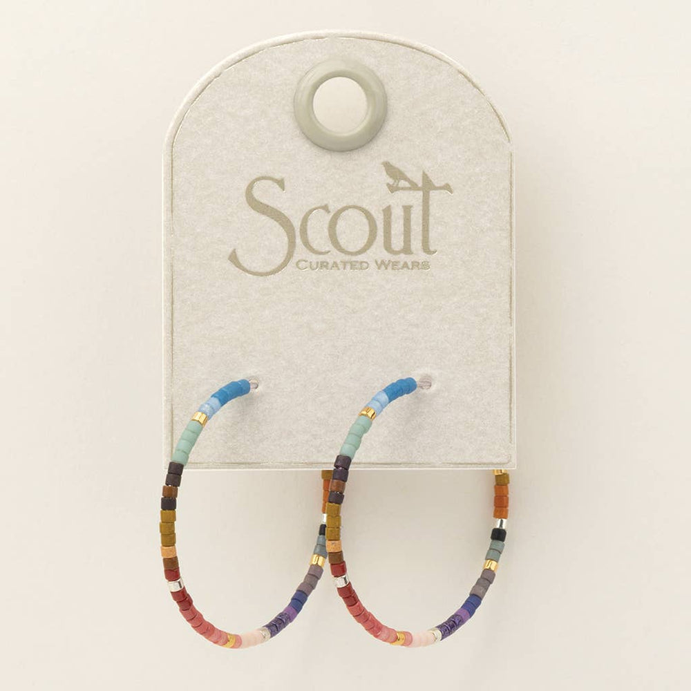 Chromacolor Miyuki Small Hoop - Dark Multi/Silver - Pine & Moss