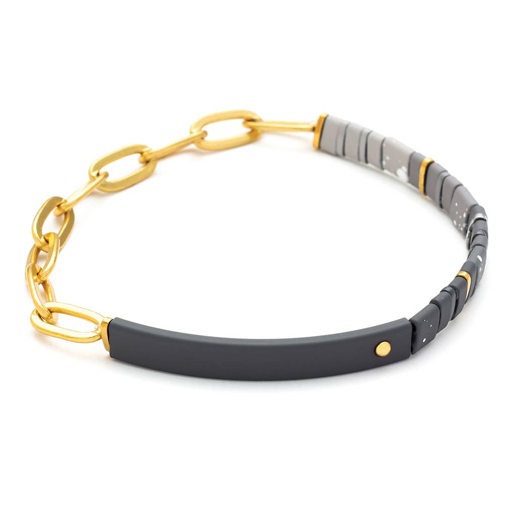 Good Karma Ombre w/Chain Bracelet - Strength & Grace Charcoa