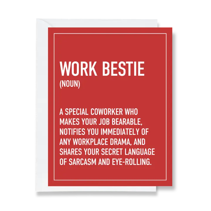 Work Bestie Definition Greeting Card- Friendship/Co-Worker