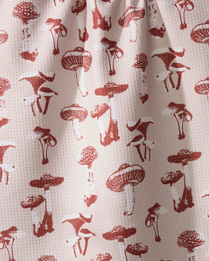 Geometry Autumn Mushrooms Tea Towel
