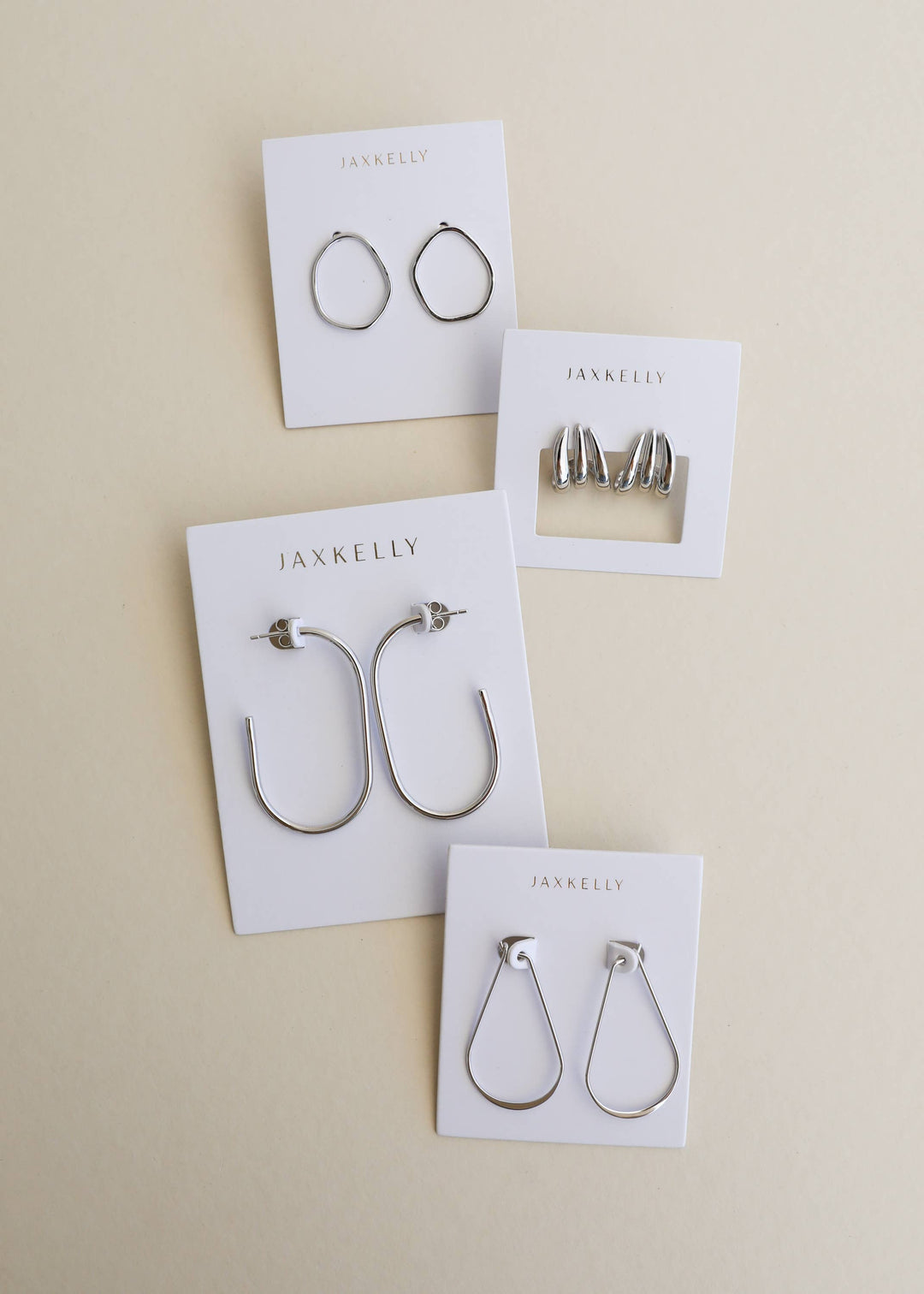 Silver Three Hoop Huggie - Earring - Pine &amp; Moss