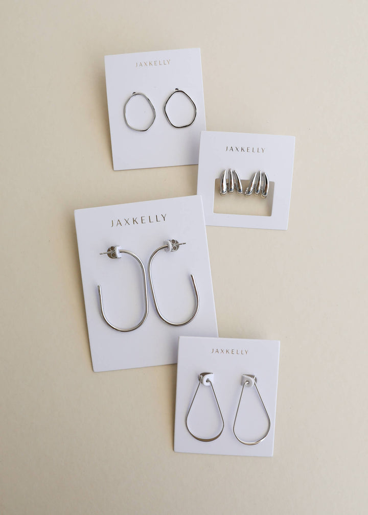 Silver Three Hoop Huggie - Earring - Pine &amp; Moss