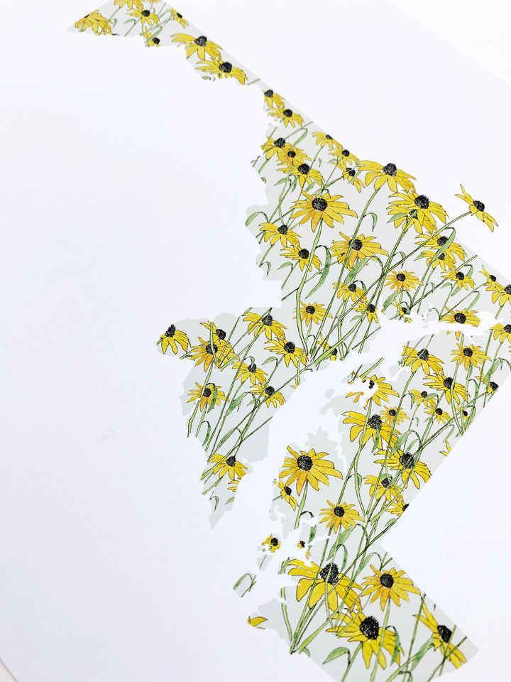 Maryland State Flower Map - ART PRINT