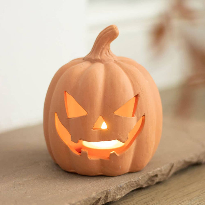 Terracotta Halloween Pumpkin Decoration- 12.5cm *Shipping unavailable