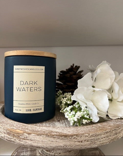 Denim Color Ceramic Jar Candle- Dark Waters