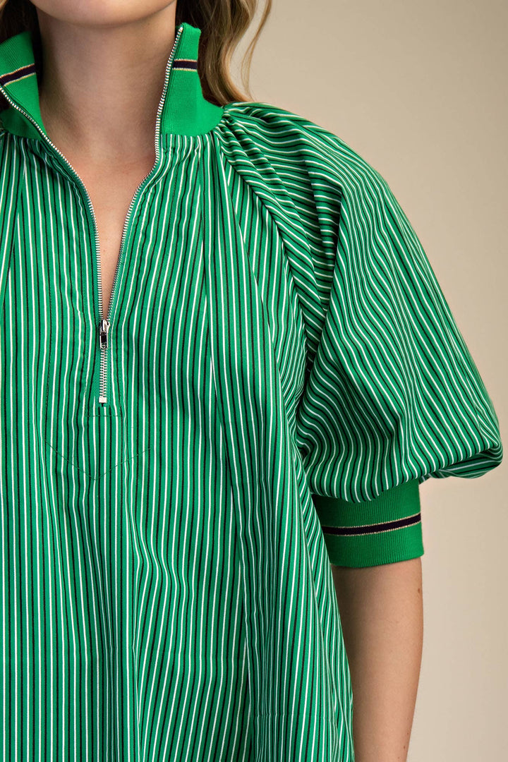 Eloise Mock Neck Mini Dress: Kelly Green - Pine & Moss