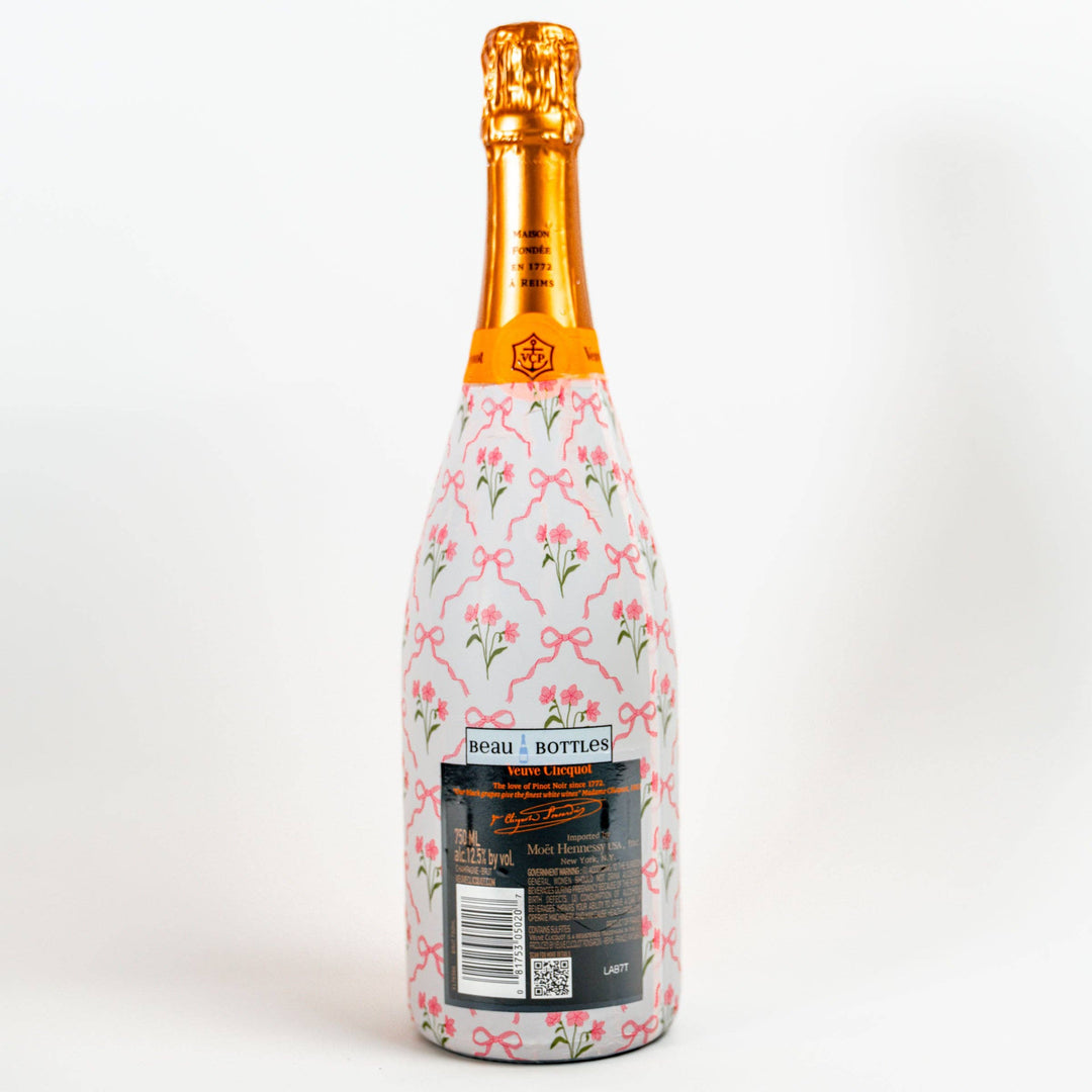 Beau Bottles Pink Bows and Blossoms - Champagne Collection - Pine &amp; Moss