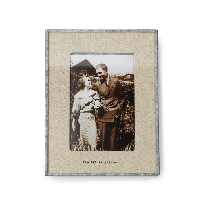 You Are My Person Vertical Glass Linen Photo Frame
