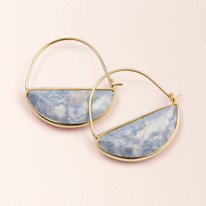 Stone Prism Hoop - Blue Howlite/Gold - Pine & Moss