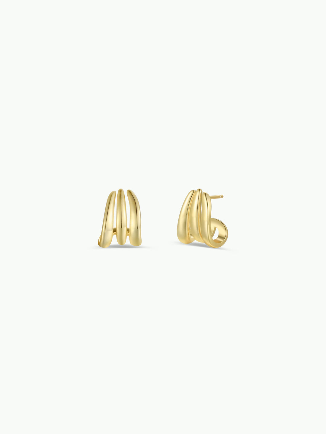 Gold Three Hoop Huggie - Earring - Pine &amp; Moss