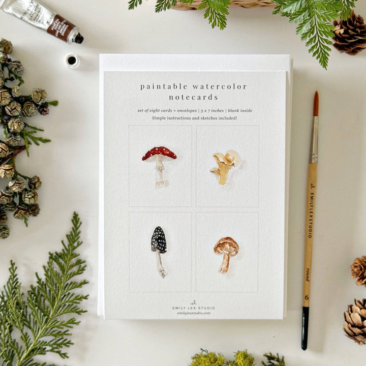 Emily Lex Studios: Mushrooms paintable notecards