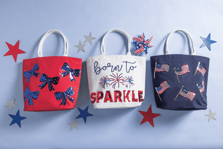 Americana Sparkle Totes- 3 Styles to Choose From - Pine &amp; Moss