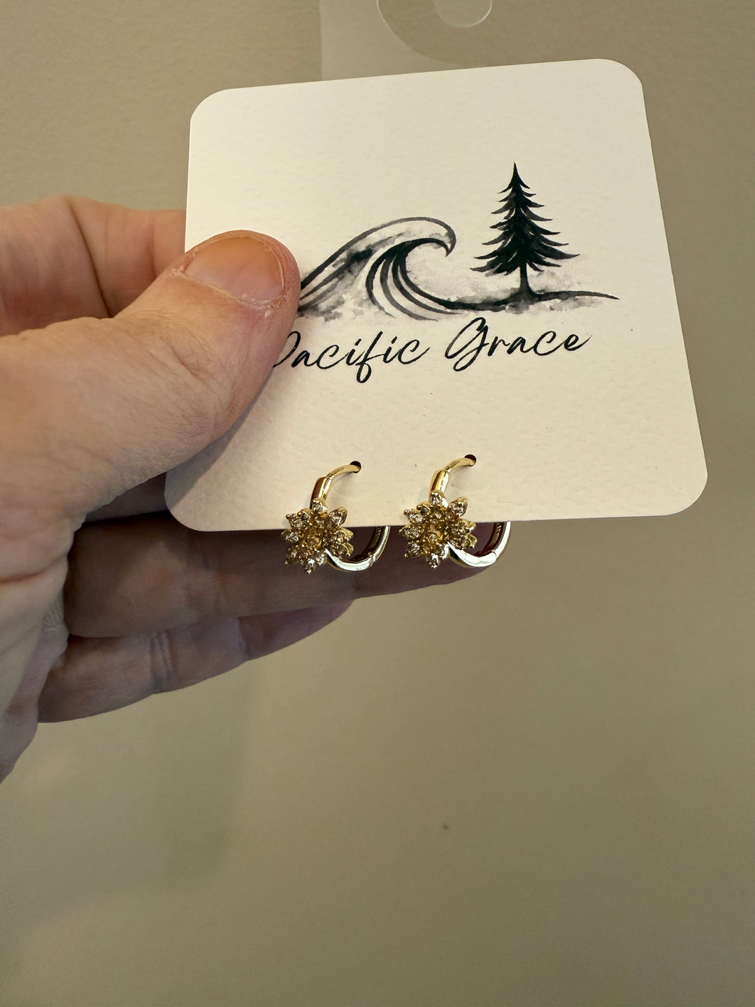 14K Gold Dipped Leaf Hoops - Pine &amp; Moss