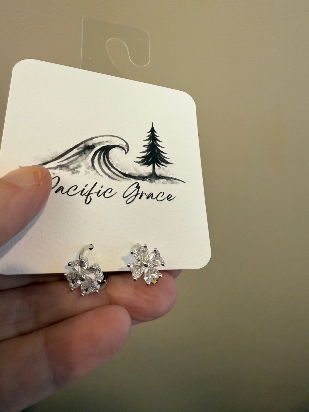 White Gold Dipped Rhinestone Hoops