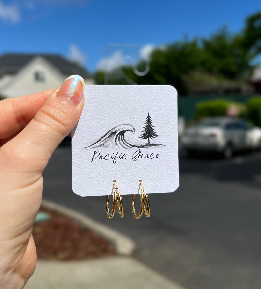 14K Gold Dipped Double Hoops - Pine &amp; Moss