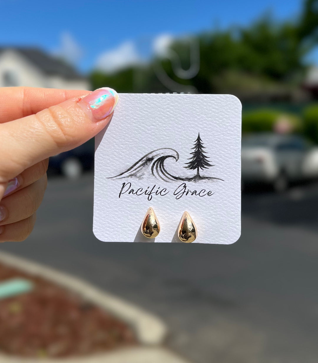 Water Resistant Teardrop Earrings: Two Colors - Pine & Moss