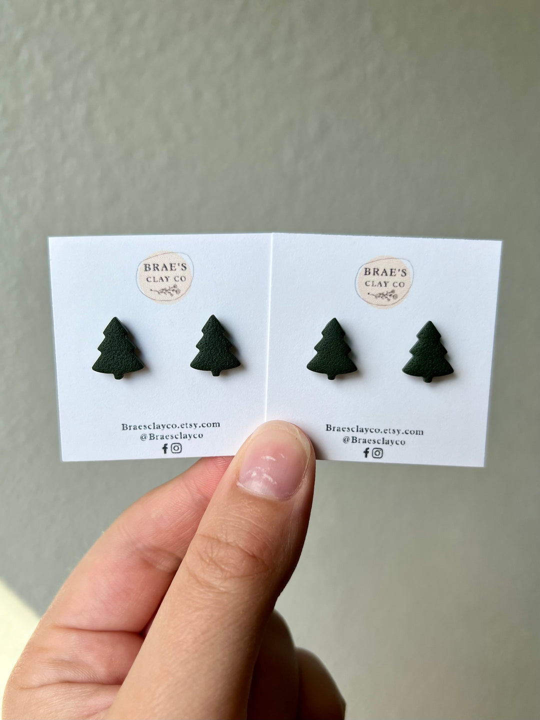 Brae's Clay Co. Christmas Tree Stud Earrings- Two Styles