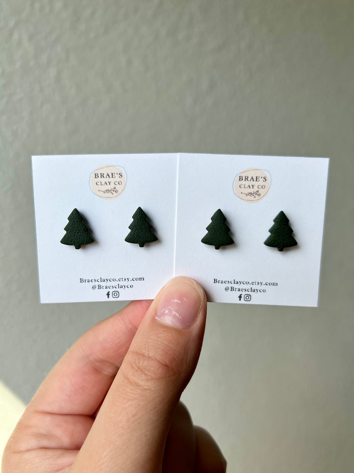 Brae's Clay Co. Christmas Tree Stud Earrings- Two Styles