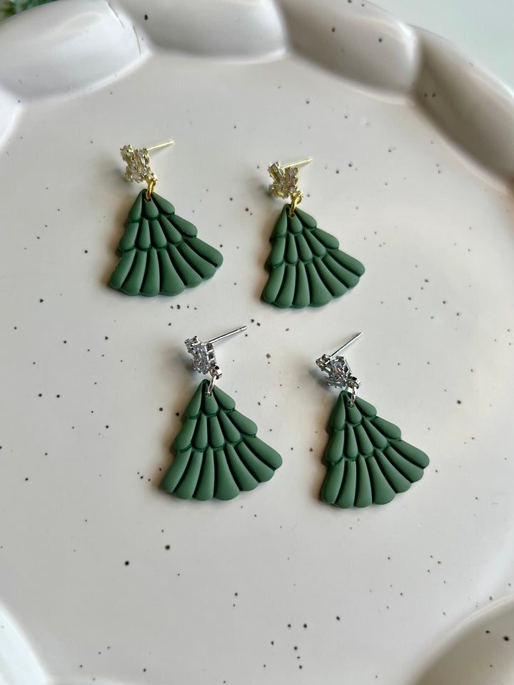 Brea's Clay Co. Green Tree Earrings