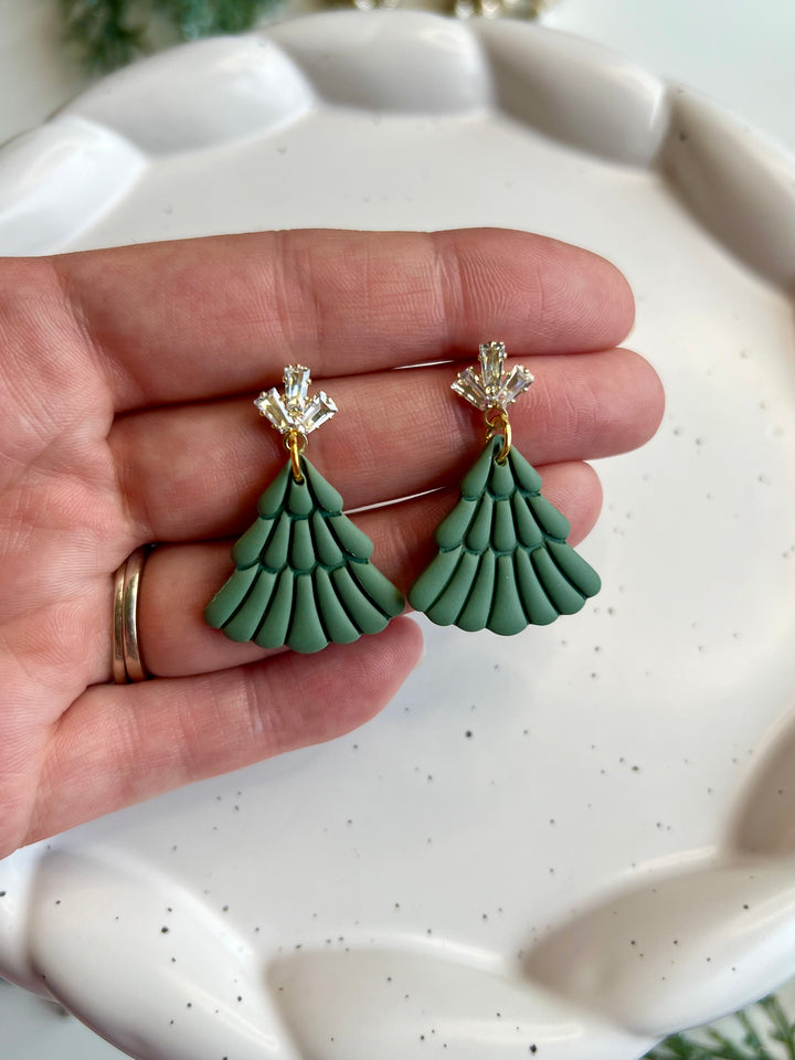 Brea's Clay Co. Green Tree Earrings