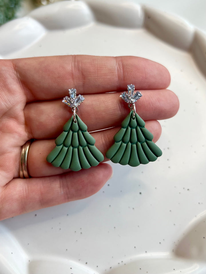Brea's Clay Co. Green Tree Earrings