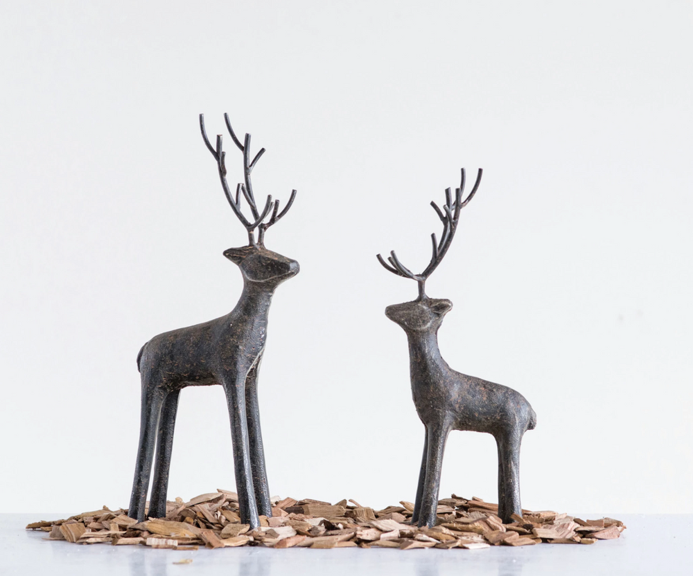 Cast Iron Deer- Large - Pine & Moss