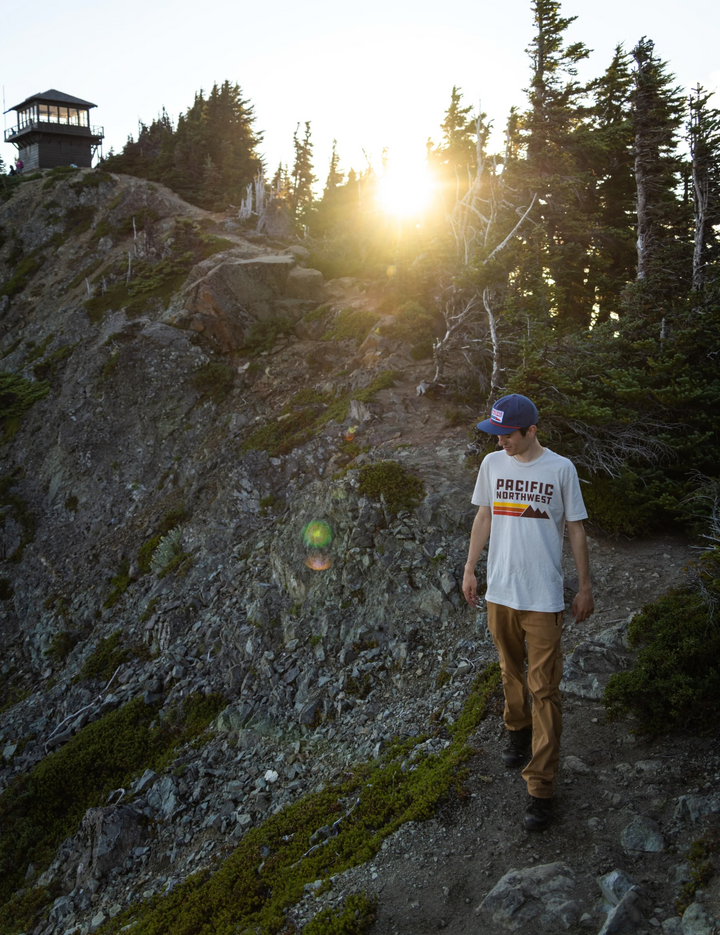 PNW Retro T-Shirt- Beige - Pine & Moss