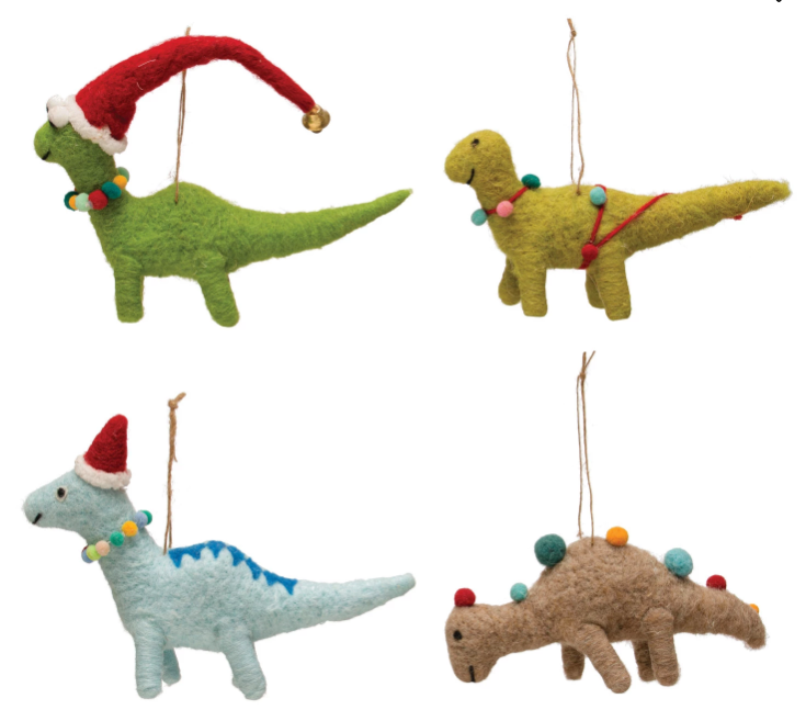 Felt Dinosaur Ornament- Choose from 4 Styles