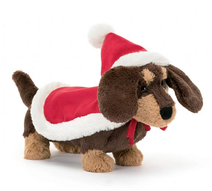 Jellycat- Winter Warmer Otto Sausage Dog - Pine & Moss