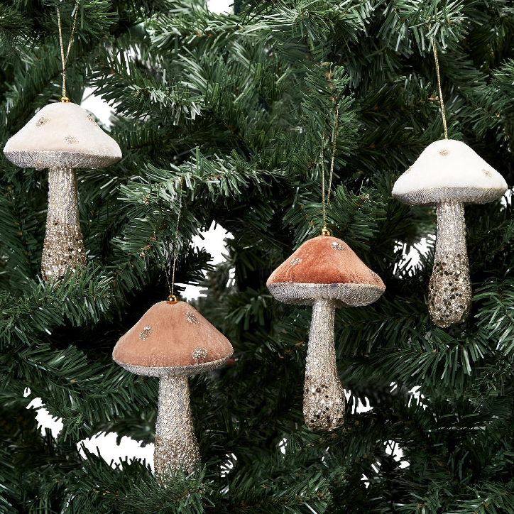 Enchanted Forest Glitter Mushroom Ornament