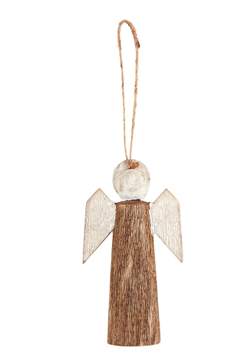 Natural Wood Angel Ornament