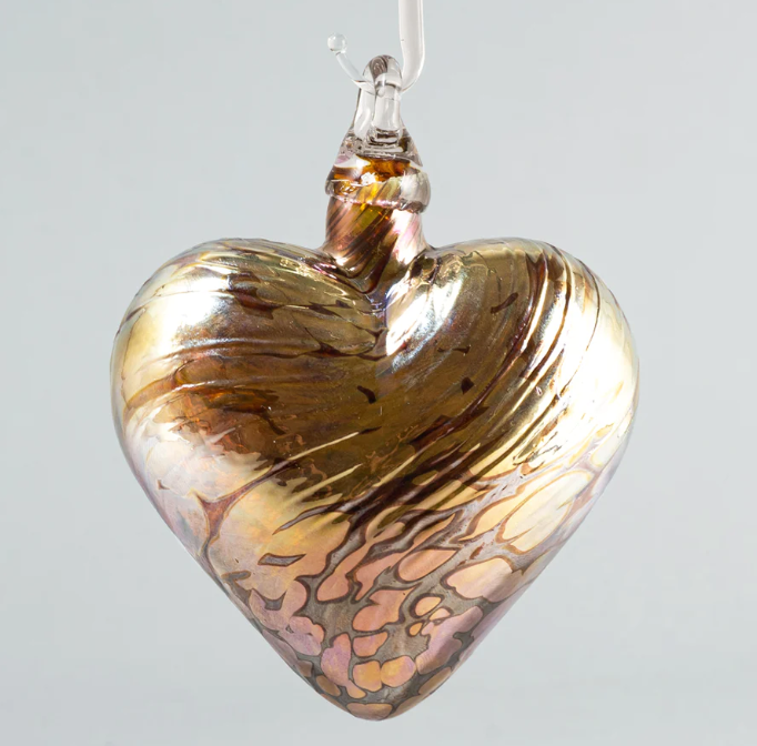 GLASS EYE STUDIO Golden Love Classic Glass Heart