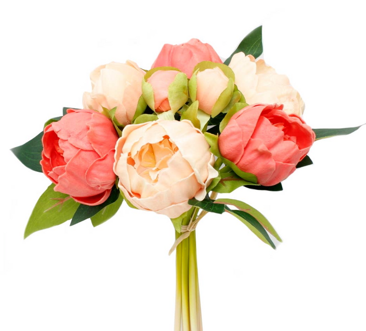 Real Touch Faux Peony bundle: Pink Red mixed