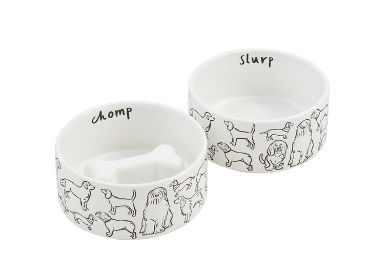 Chomp Slurp Dog Bowl Set - Pine & Moss